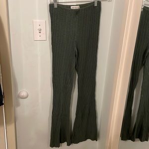 Urban Outfitters army green knit flare pants